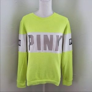 PINK Reflective crewneck- neon yellow